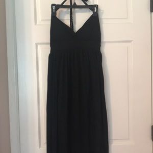 Cotton Black Halter Top Maxi Dress
